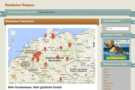 Bild: Neu: Hundewiese-Kompass – Hundeauslaufflächen in der Nähe finden