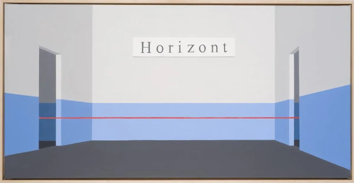 Thomas Huber, HORIZONT IM ATELIER, 2011, Öl auf Leinwand, 60 x 80 cm, Copyright Huberville.