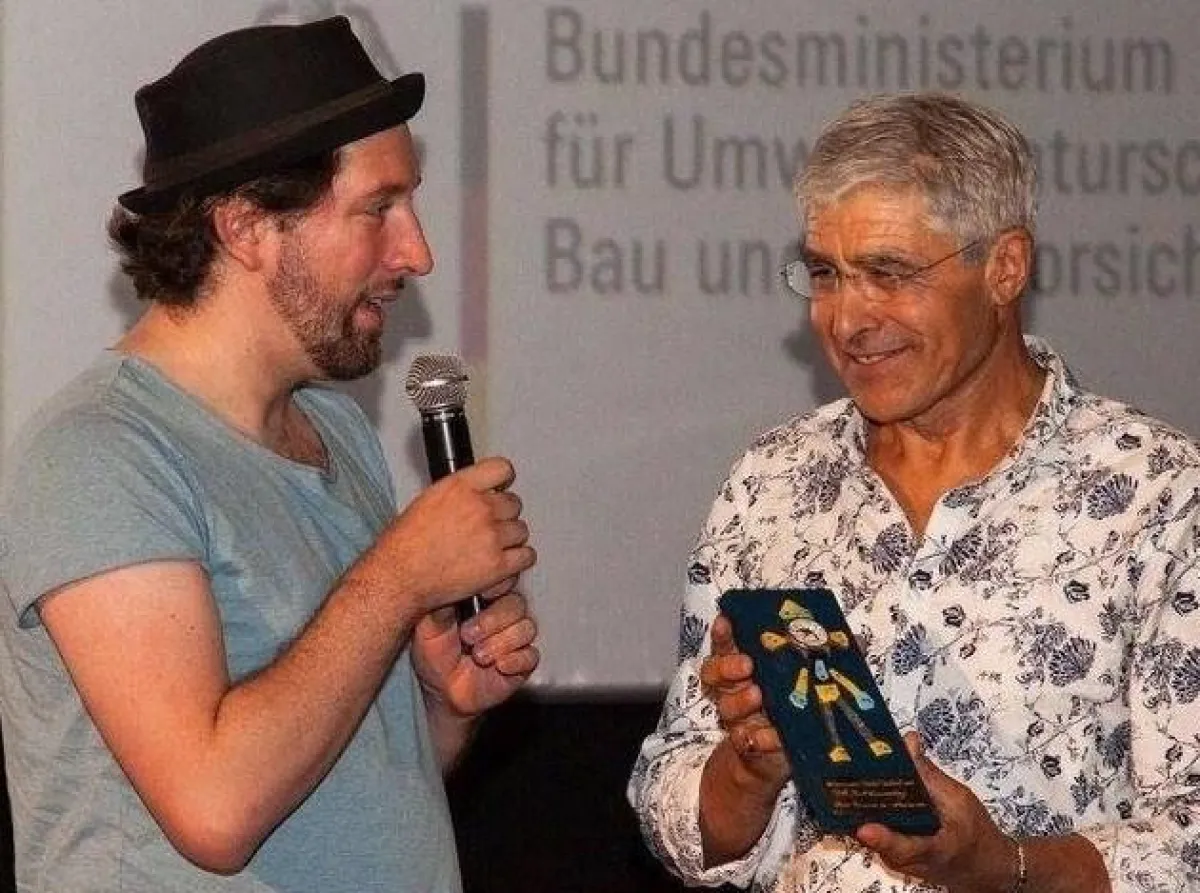 Uranium Film Festival Berlin 2017 mit André Schneider und Larbi Benchiha. Foto von Marek