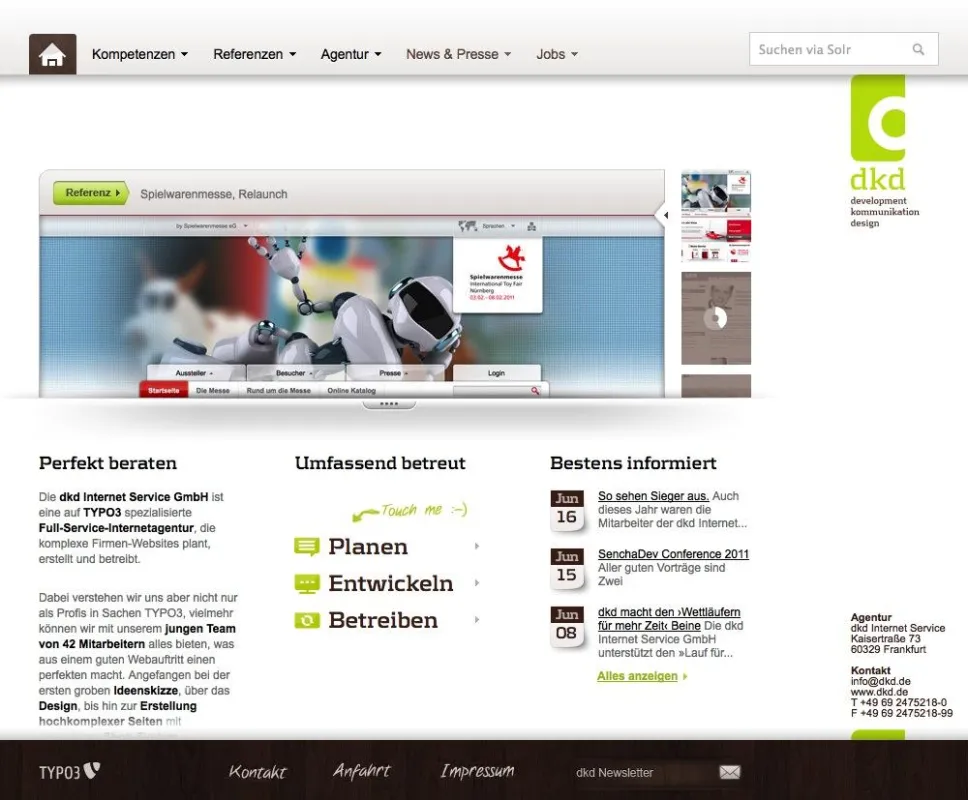 Die neue Startseite von dkd.de