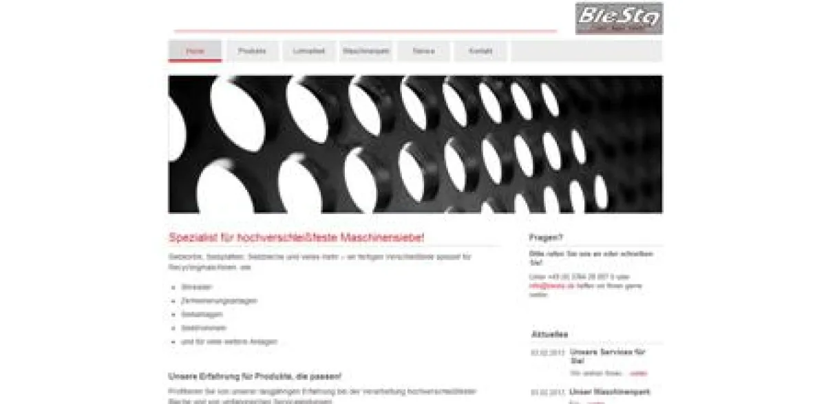 Die neue Homepage der BleSta GmbH Blechbearbeitung