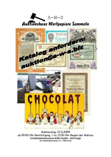 Bild: Nonvaleur Concept präsentiert: A-W-S Auktionshaus Wertpapiere Sammeln