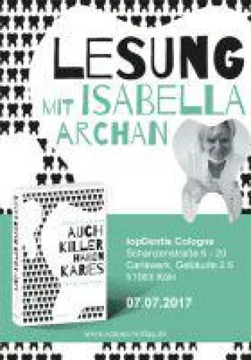 Bild: Karitative Lesung bei topDentis Cologne von Isabella Archan zugunsten von It´s for Kids