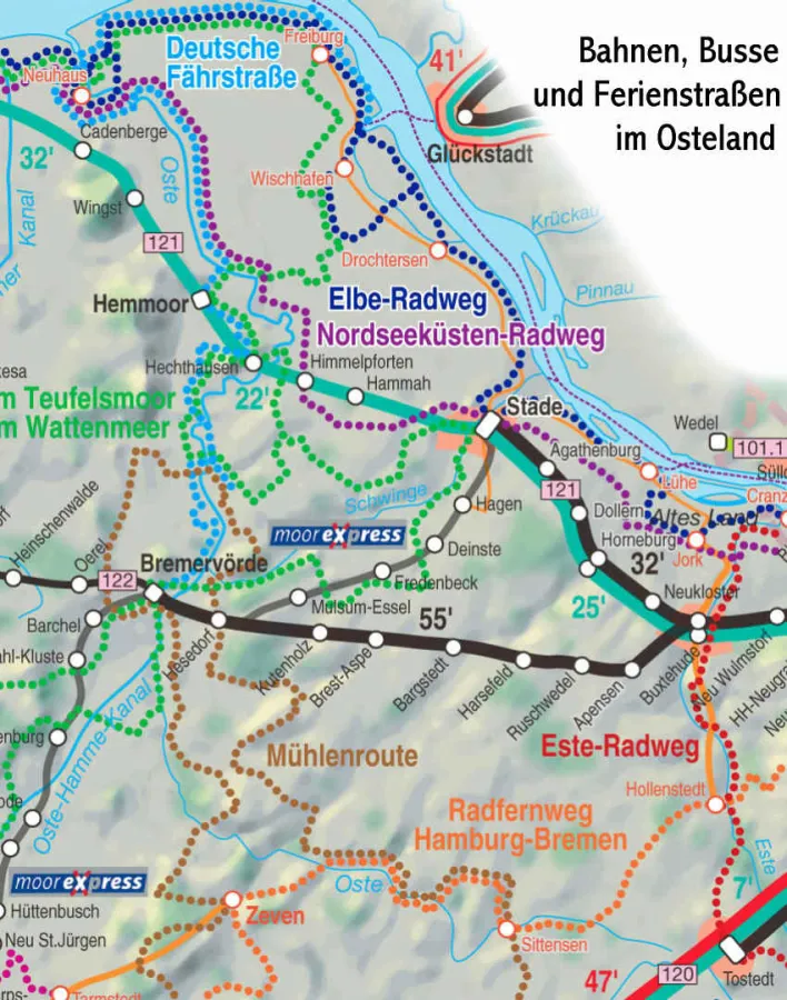 Urlaubsplanung per Mausklick: Teilansicht der interaktiven Karte des Elbe-Weser-Dreiecks