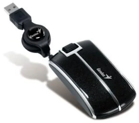 Bild: Schlanke Maus im Abendkleid - 2,1 cm flach und mit Klavierlackfinish – Designer-Maus für unterwegs: Genius Traveler P330