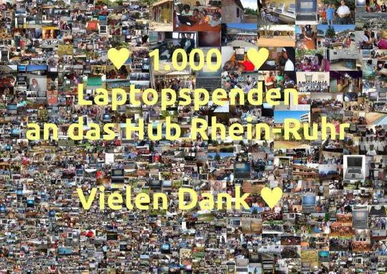 Bild: Der 1.000. Laptop wurde gespendet – das Labdoo.org Hub Rhein-Ruhr sagt Danke