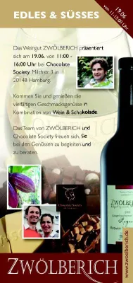 Bild: Edles und Süßes: Schokolade trifft Wein