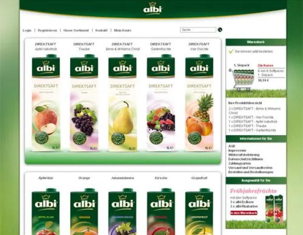 Bild: Online-Saftshop für albi