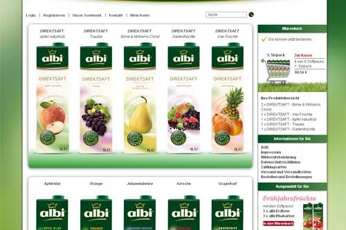 Bild: Online-Saftshop für albi