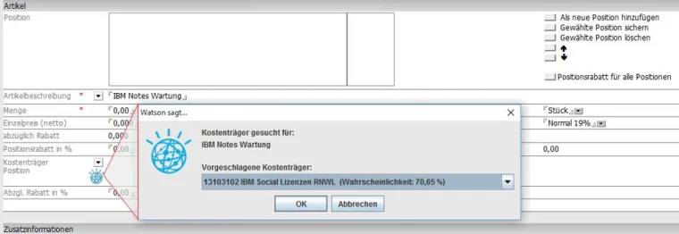 Bild: Darf es etwas Watson sein? Kognitive IT für Rechnungsdatenbank