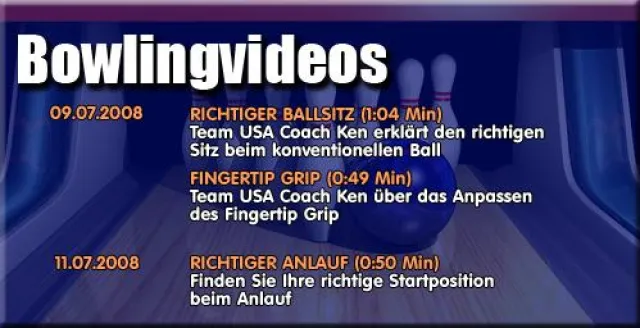 Bild: Mit Videos Bowlingspielen lernen