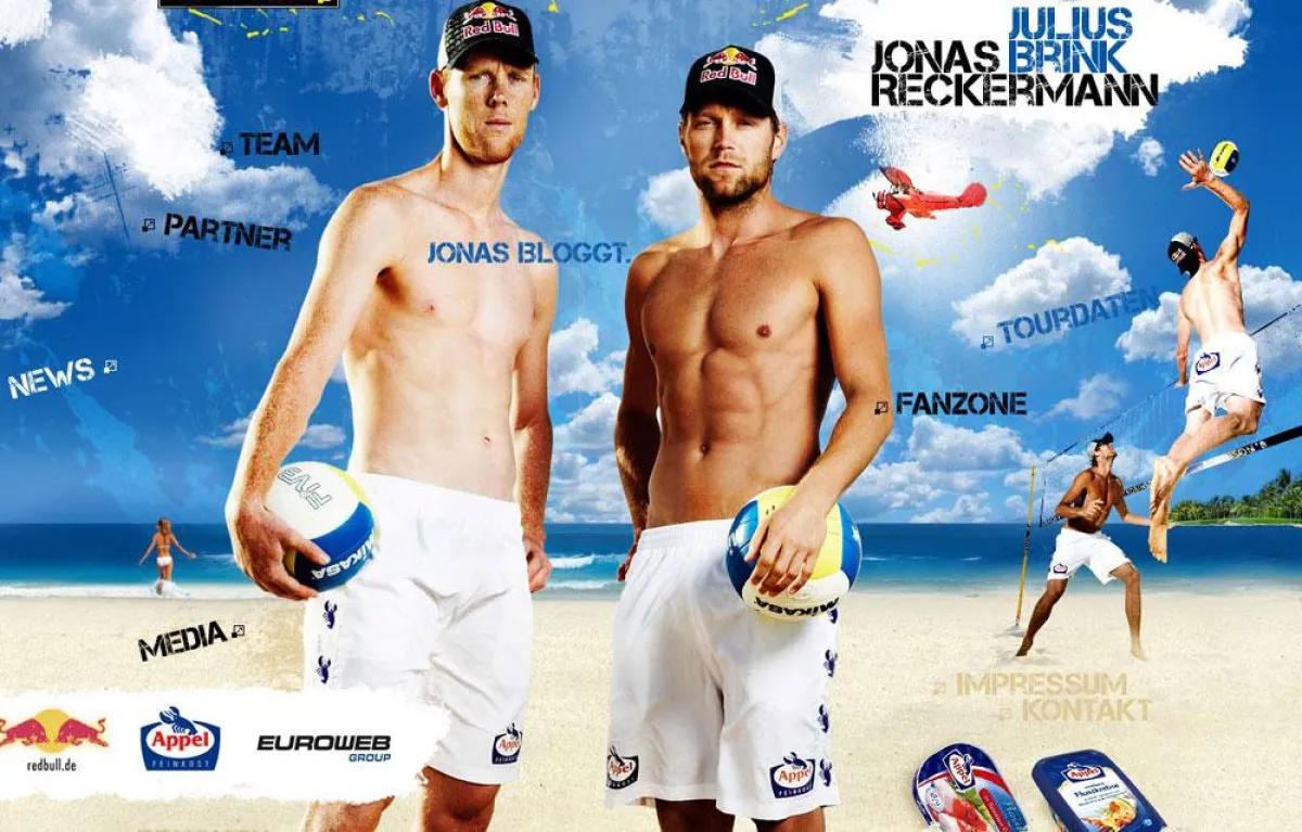 Von Euroweb gestaltete Website des Beachvolleyball-Nationalteams Brink-Reckermann