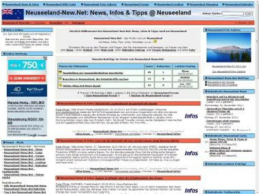 Bild: Neues Neuseeland Portal mit News, Infos, Links, Forum und Fotogalerie