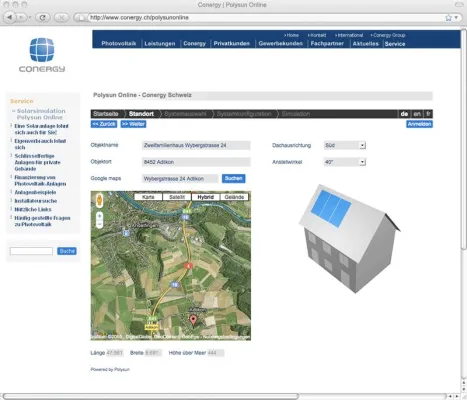Bild: Conergy bietet mit Polysun Online einen neuen Service für die Planung von Solaranlagen an