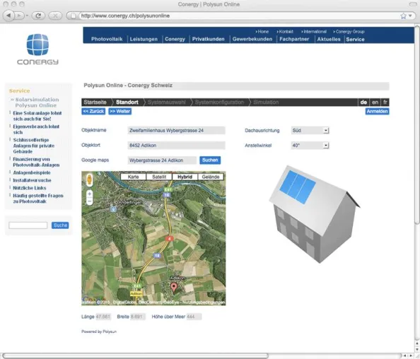 Bild: Conergy bietet mit Polysun Online einen neuen Service für die Planung von Solaranlagen an