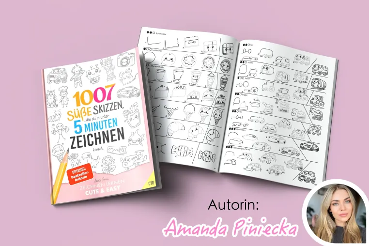 1007 süße Skizzen einfach zeichnen – Neues Zeichenbuch von Amanda Piniecka Bild: 1007 süße Skizzen einfach zeichnen – Neues Zeichenbuch von Amanda Piniecka
