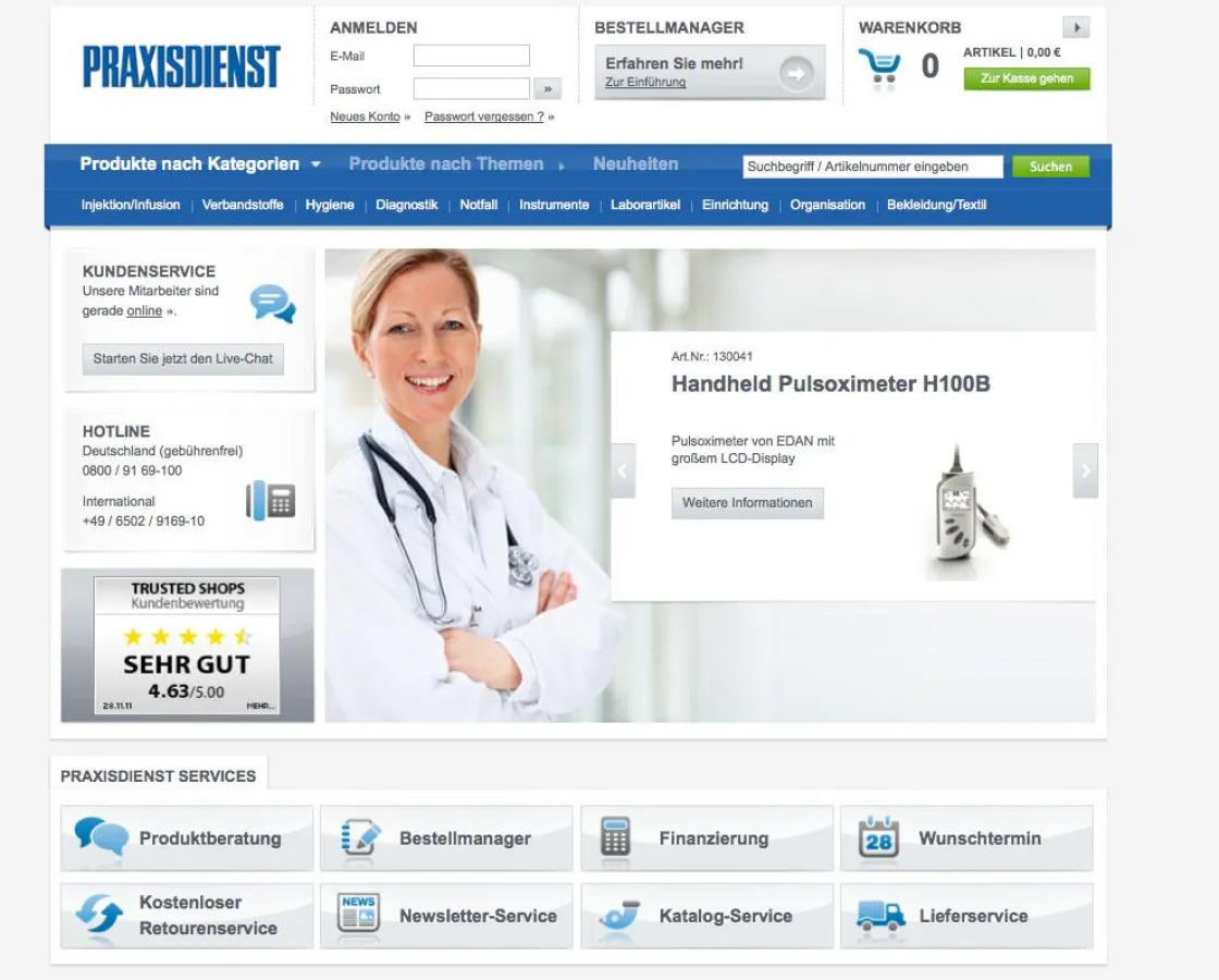 Der neue Praxisdienst Online-Shop