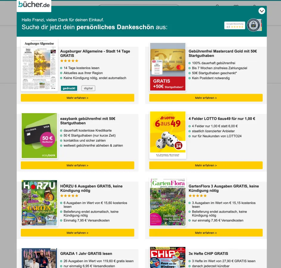 salenti-Dankeschöns bei buecher.de