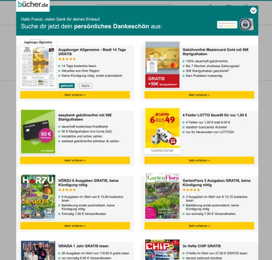 Bild: Mit Checkout-Marketing entstehen die meisten Printabos in Deutschland