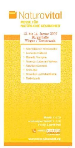 3. Naturavital-Messe für natürliche Gesundheit vom 12.-14. Januar 2007 im Bürgerhaus Wirges Bild: 3. Naturavital-Messe für natürliche Gesundheit vom 12.-14. Januar 2007 im Bürgerhaus Wirges