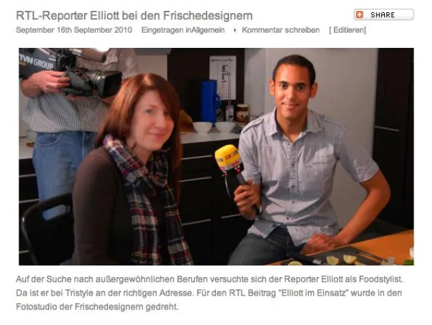 Bild: RTL Reporter wird Foodstylist bei Tristyle