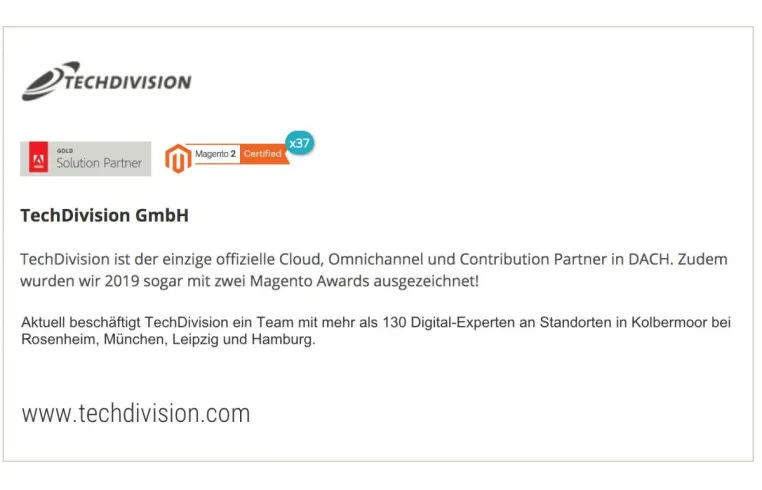 Bild: TechDivision ist größter und führender Magento Partner in der DACH-Region