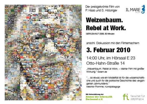 Weizenbaumfilm zum Lehrertag Informatik 2010 an der TU Dortmund Bild: Weizenbaumfilm zum Lehrertag Informatik 2010 an der TU Dortmund