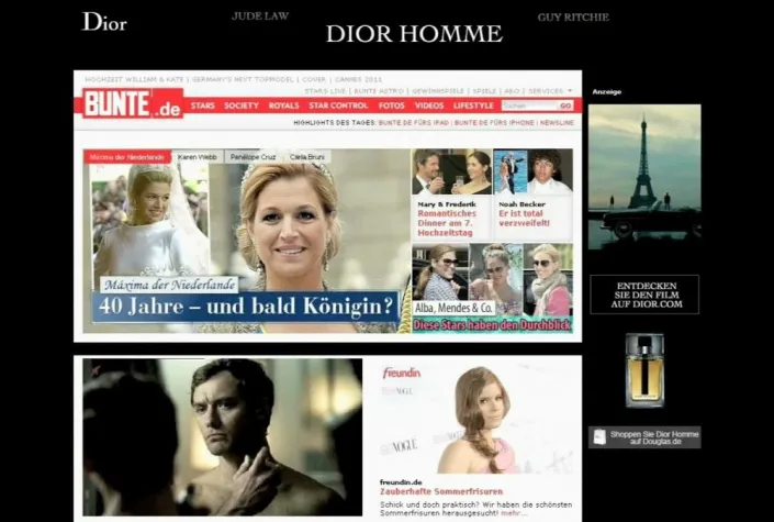 Bild: Maßgeschneidertes Homepage-Event für Dior