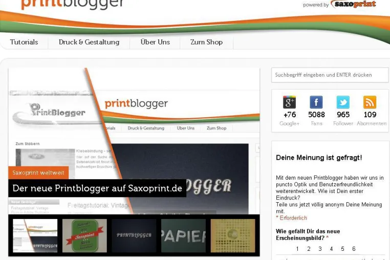 Bild: Saxoprint launched neuen Printblogger - Ab 10.10.2012 ist der überarbeitete Blog der Saxoprint online