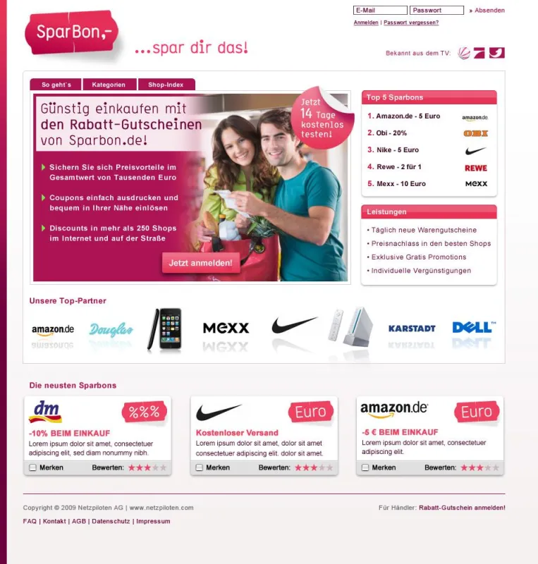Deutschlands größter Rabattclub „Sparbon“ ist gestartet