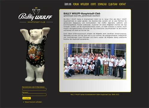Bild: Webseite für den BALLY WULFF Hauptstadt Club