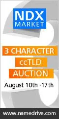 NameDrive's nächste Sonderauktion: 300 dreistellige ccTLD Domains 10 -17 August 2010 Bild: NameDrive's nächste Sonderauktion: 300 dreistellige ccTLD Domains 10 -17 August 2010