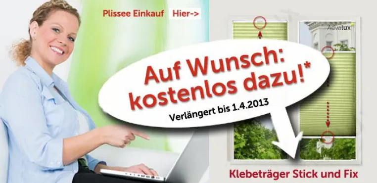 Bild: Beim Plissee die Montage ohne Bohren jetzt noch günstiger