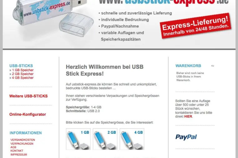 Bild: Individuelle Bedruckung von USB-Sticks overnight: USBstick-express.de
