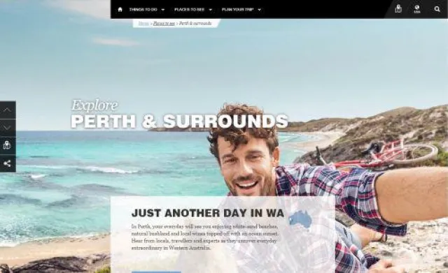 Bild: Die Webseite von Tourism Western Australia gehört zu den 25 besten der Welt