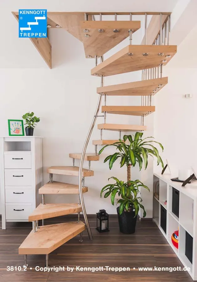 Ausgezeichnet in Form und Funktion: Die 1m²-Treppe garantiert eine hohe Si