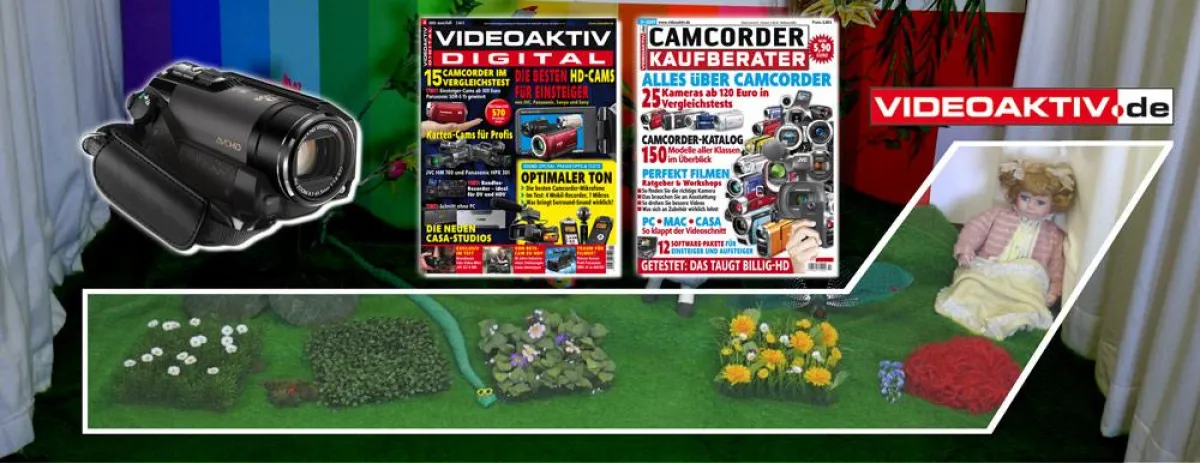 Im Testlabor von VIDEOAKTIV und dem CAMCORDER KAUFBERATER: Die Tester schwenken mit jedem Camcorder einmal über den Testaufbau hin zur Puppe und schalten dann in eine Low-Light-Lichtsituation.