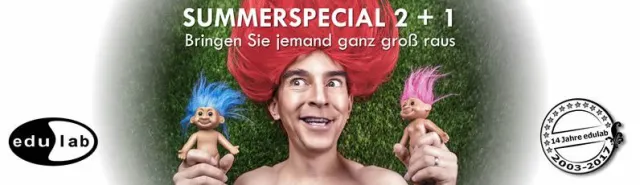 Bild: 2+1-Sommeraktion bei edulab Seminaren: Zwei anmelden – Einen so mitnehmen