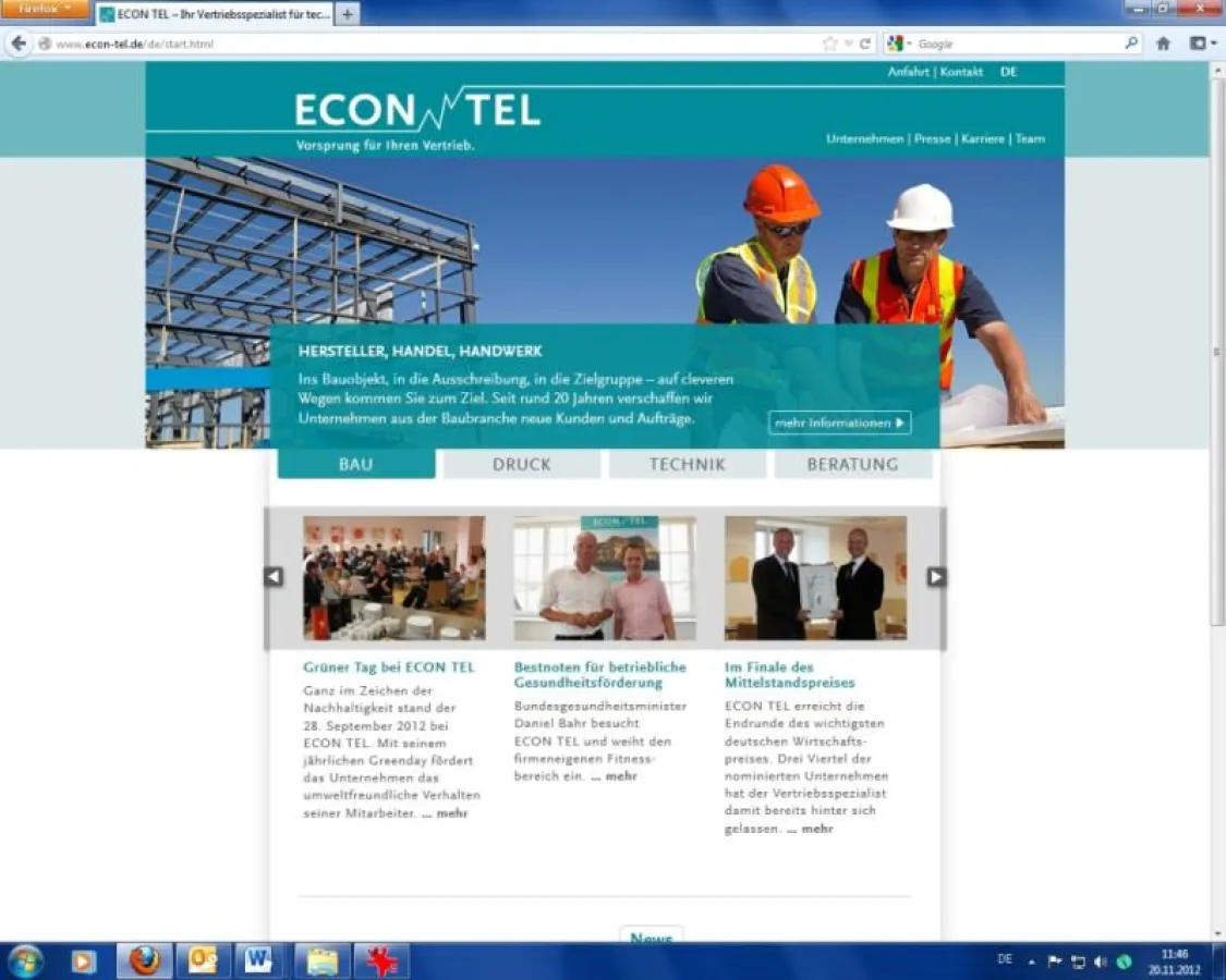 ECON TEL präsentiert seinen neuen Internetauftritt.