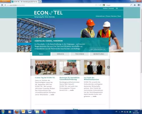 Bild: Vertriebsspezialist ECON TEL zeigt neues Gesicht im Web