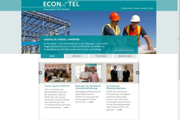 Bild: Vertriebsspezialist ECON TEL zeigt neues Gesicht im Web