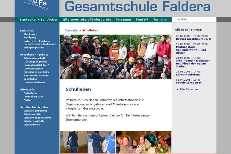 Bild: Gesamtschule Faldera in Neumünster mit eigenem Internetportal
