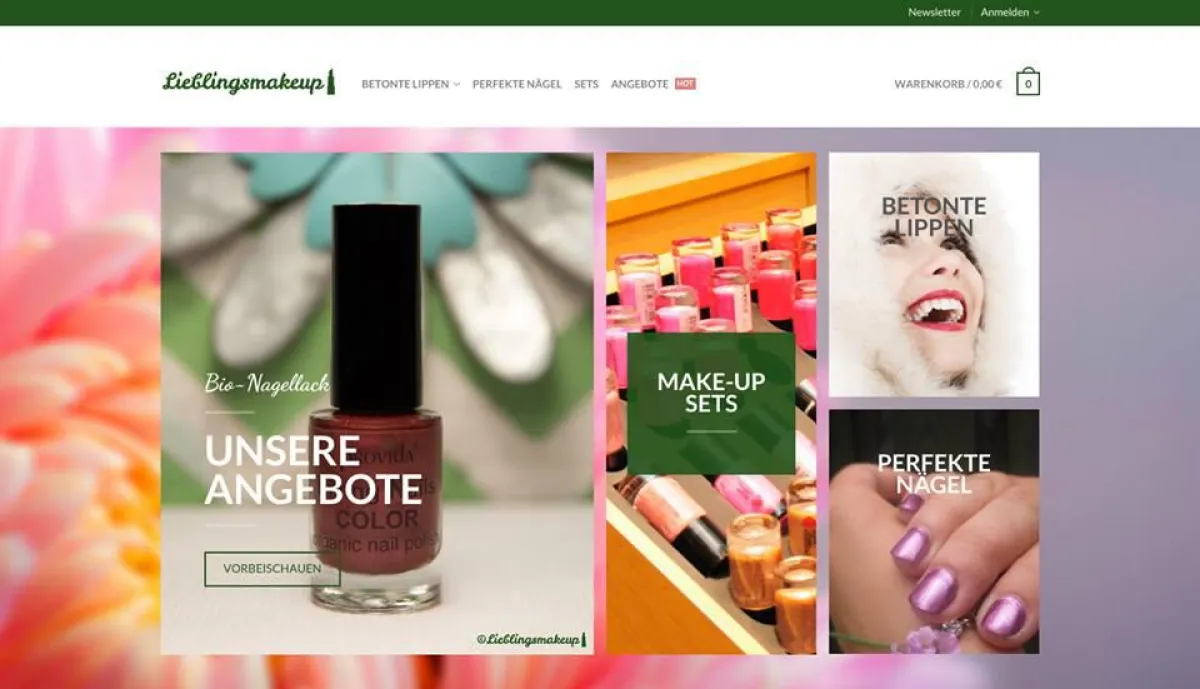 Live-Schaltung des Online-Shops von Lieblingsmakeup