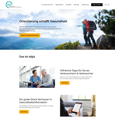 Neuer Internetauftritt von www.afgis.de - Gesundheit im Internet bleibt transparent Bild: Neuer Internetauftritt von www.afgis.de - Gesundheit im Internet bleibt transparent