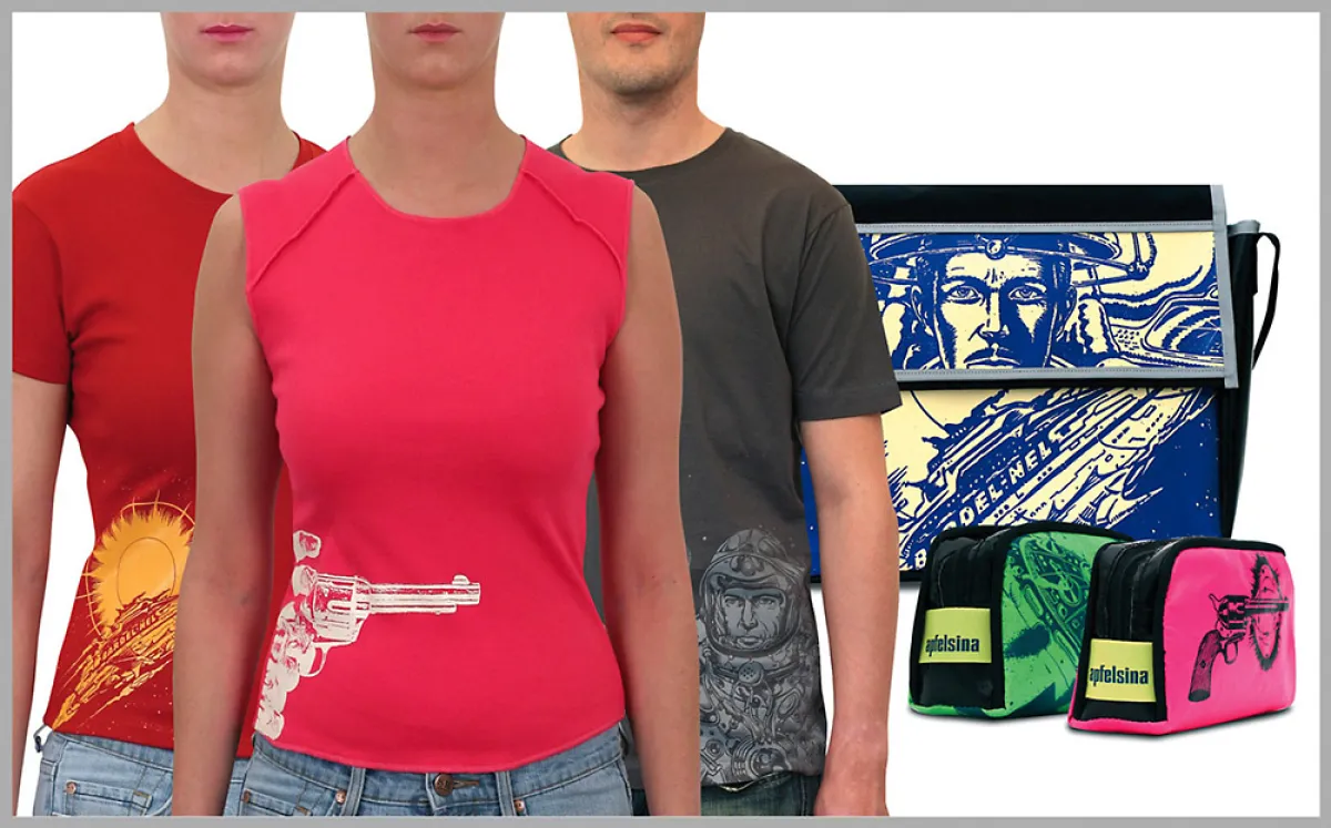 Aus den phantasievollen Zeichnungen der Science-Fiction-Serie Perry Rhodan hat Apfelsina eine exklusive Kollektion von Taschen, Gürteln, T-Shirts anderen Accessoires gestaltet.