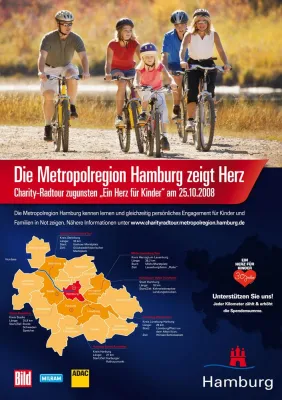 Bild: Die Metropolregion Hamburg zeigt Herz Mitradeln und helfen – jeder Kilometer zählt.