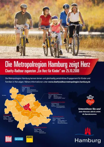 Bild: Die Metropolregion Hamburg zeigt Herz Mitradeln und helfen – jeder Kilometer zählt.