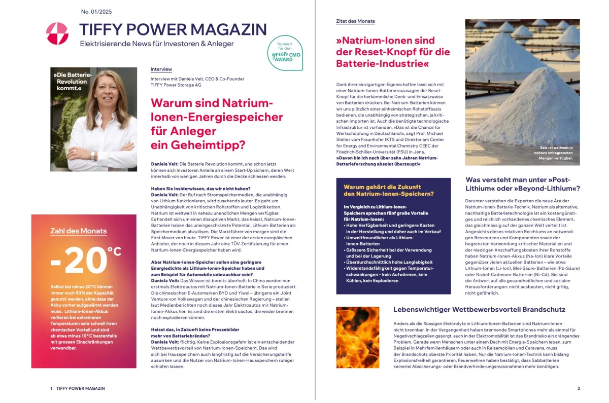 Branchendienst: Das TIFFY POWER Magazin berichtet regelmässig über Neuigkeiten aus den Bereichen Stromspeicher und nachhaltige Energie. (© Adobe Stock, TIFFY POWER STORAGE)