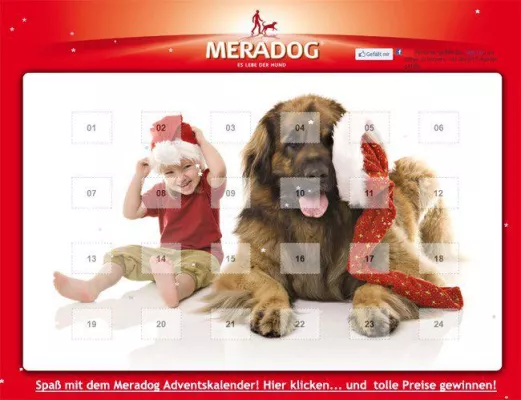 Bild: Wieder viele Überraschungen und Gewinne im Meradog Online Adventskalender für Hundefreunde und Tierliebhaber
