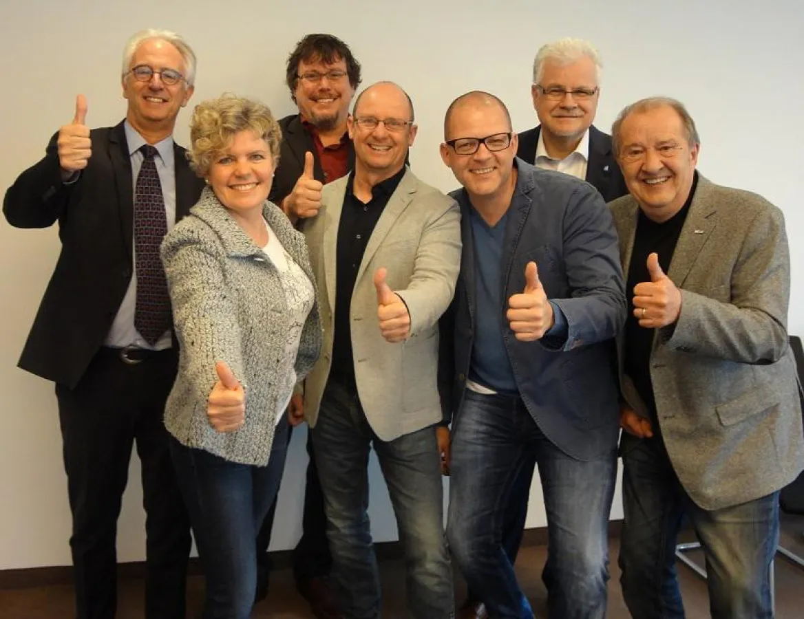 (v.li.): H. R. Kaufmann, C. Becker, G. Rapp, R. Becker, M. Kollmann, P. Krötenheerdt, H. Seßler.